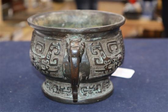 A Chinese bronze censer